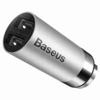 Baseus® 5v 4.8A Stainless Steel Dual Usb Quick Car Charger For Iphone Se/6s/6s Plus/6/6 Plus/pc/ipad