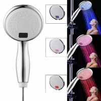 Bathroom Shower Led Handheld Shower Head 3 Colors Led Shower Head Temperature Digital Display Water