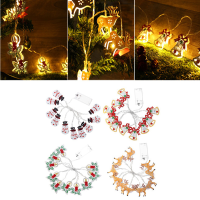 Battery Powered 1.8M 10leds Snowman Bell Elk Candle Shaped Indoor Fairy String Light For Christmas