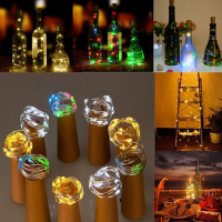 Battery Powered 15 Leds Cork Shaped Led Sliver Wire Starry Light Wine Bottle Lamp For Xmas Party Out