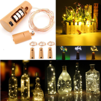 Battery Powered 150cm Outdoor Led Cork Shaped Starry Light Wine Bottle Holiday Lamp For Xmas