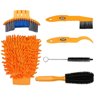 Bikight 6 Pcs Bicycle Cleaing Tool Kits Cleaing Set Chain Cleaner Gloves Tire Brushes