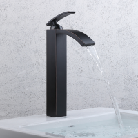 Black 12'' Orb Waterfall Bathroom Faucet Vessel One Hole/handle Kitchen Sink Tap