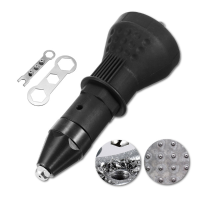 Black Electric Rivet Insert Nut Gun Cordless Riveting Tool Drill Adapter