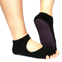 Black Indoor Backless Cotton Anti Slip Breathable Non Slip Yoga Socks