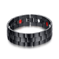 Black Stainless Steel Magnet Health Healing Men Bracelet Jewelry Gift