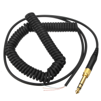Black Stretchable Headphone Spring Wire 3.5Mm Cable For Headset Beyerdynamic Dt 770 990