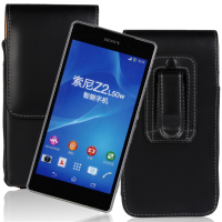 Black Universal Waist Bag Pu Leather Case For Phone Under 5.2 Inch