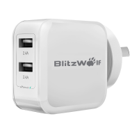 Blitzwolf® Bw S2 4.8A 24w Dual Usb Travel Wall Au Charger With Power3s Tech New Upgrade