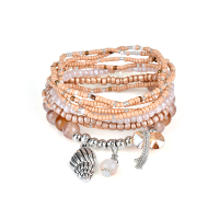 Bohemian Multilayer Conch Crystal Tassel Pendant Bead Bracelet Jewelry For Women Best Gift
