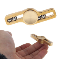 Brass Edc Finger Spinner Gadget Fingertip Spiral Focus Gyro With 2 Balls