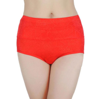 Breathable Bamboo Fiber High Waist Solid Color Women Panties