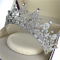 Bride Crystal Rhinestone Crown Vintage Wedding Bridal Headband Queentiara Hair Accessories