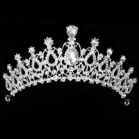 Bride Rhinestone Crystal Princess Tiara Headpiece Bridal Hair Ornaments Wedding Party Prom Headband