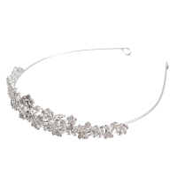 Bride Silver Metal Crystal Rhinestone Leaves Flower Head Pieces Wedding Bridal Tiara Party Headbrand