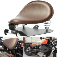 Brown Leather Seat Barrel Spring For Harly Sportster Bobber Chopper 883 1200