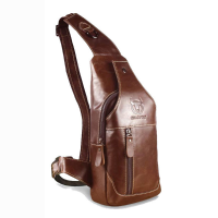 Bullcaptain® Men Genuine Leather Business Casual Brown Black Shoulder Crossbody Bag