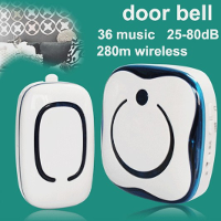 CACAZI 9809 36 Melody Chime Wireless Doorbell Alarm