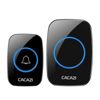 CACAZI LED Smart Doorbell Waterproof 300M Remote Mini Wireless Door Bell 38 Chimes 20 85dB Door Ring