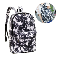 Canvas Coconut Palm Tree Printing Shoulder Rucksack Women Backpack School Travel Bag