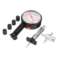 Car Auto Tire Tyre Air Pressure Depth Gauge Tester Kit Valve Tool And 4 Dust Caps