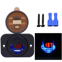 Car Charger Usb Port Dc12 24v Led Digital Display Volt Meterr Waterproof