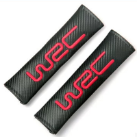 Car Seat Belt Shoulder Pad Carbon Fiber Pu Leather For Ford Focus Chevrolet Cruze Lada