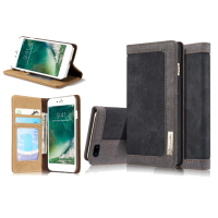 Caseme Flip Card Holder Magnetic Canvas Leather Wallet Phone Case For Iphone 7 Plus/8 Plus