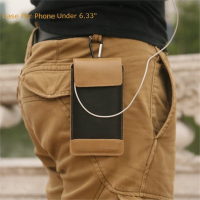 Caseme Universal Pu Leather Double Deck Wallet Pouch Waist Bag For Phone Under 6.33 Inch