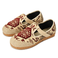 Casual Cotton Flax Slip On Loafers Round Toe Soft Sole Outdoor Flat Shoes