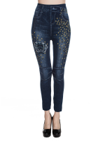 Casual Print Stretchy Denim Slim Women Jeans Pants