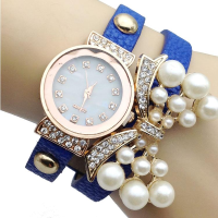 Casual Rhinestone Butterfly Knot Decoration Bracelet Watch