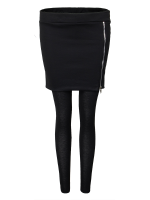 Casual Women Pure Color Side Zipper Bag Hip Skirt Slim Leggings