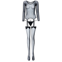 Charming Long Sleeve Fishnet Black Women Sexy Bodystocking
