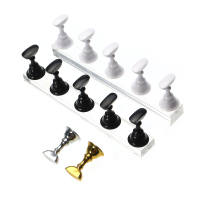 Chess Design Nail Tips Holder Display Practice Manicure Salon Tool Black White Magnetic Base