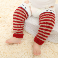 Children Boys Girls Stripe Warm Leg Warmers Thick Knee Pads Safety Crawling Knee Socks