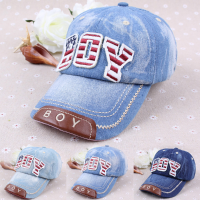 Children Kids Denim Baseball Hat Sun Sports Caps