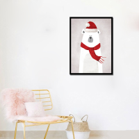 Christmas 2017 Nordic Oil Paintings Animals Decorations Bear Hanging Drawings No Frames