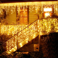 Christmas 4m 96 Led Indoor Outdoor String Lights 110 220v Curtain Icicle Drop Led Party Garden Stage Decorative Light