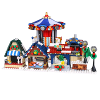Christmas Merry Go Around Building Block Toys Educational Children Kids Gift 1412pcs