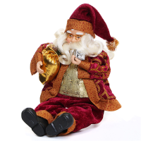 Christmas Party Home Decoration 35cm Sitting Santa Claus Ornament Toys For Kids Children Gift