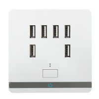 Claite 2.1A 6 Usb Ports Wall Socket Standard Charger Outlet Power Adapter