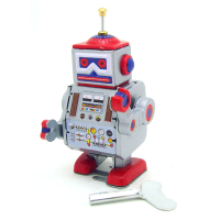 Classic Vintage Clockwork Wind Up Robot Kids Children Reminiscence Tin Toys With Key
