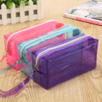 Clear Cosmetic Bags Pouch Zipper Toiletry Multi Functional Plastic Pp Bag Lady Makeup Case L Size