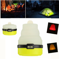 Collapsible Portable 4 Light Modes Led Camping Lamp Battery Operated Rgb Candle Light Tent Light