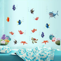 Coloful Under Water World Wall Sticker Living Room Home Decoration Creative Decal Diy Mural Wall Art