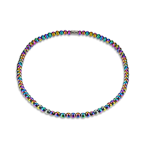 Colorful Fashion Magnet Stone High Polished Beaded Necklace Healthy Healing Jewelry Unisex