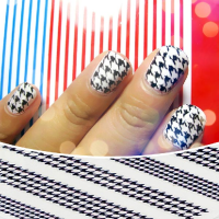 Colorful Houndstooth Pattern Design Decal Nail Art Sticker
