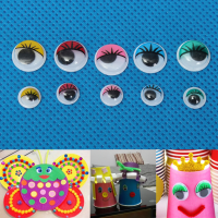 Coloured Eyelashes Wiggly Wobbly Googly Eyes For Diy Craft Decoration