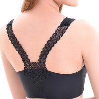 Comfort Ice Silk Lace Jacquard Back Seamless Wrapped Chest Sleeping Vest Bra